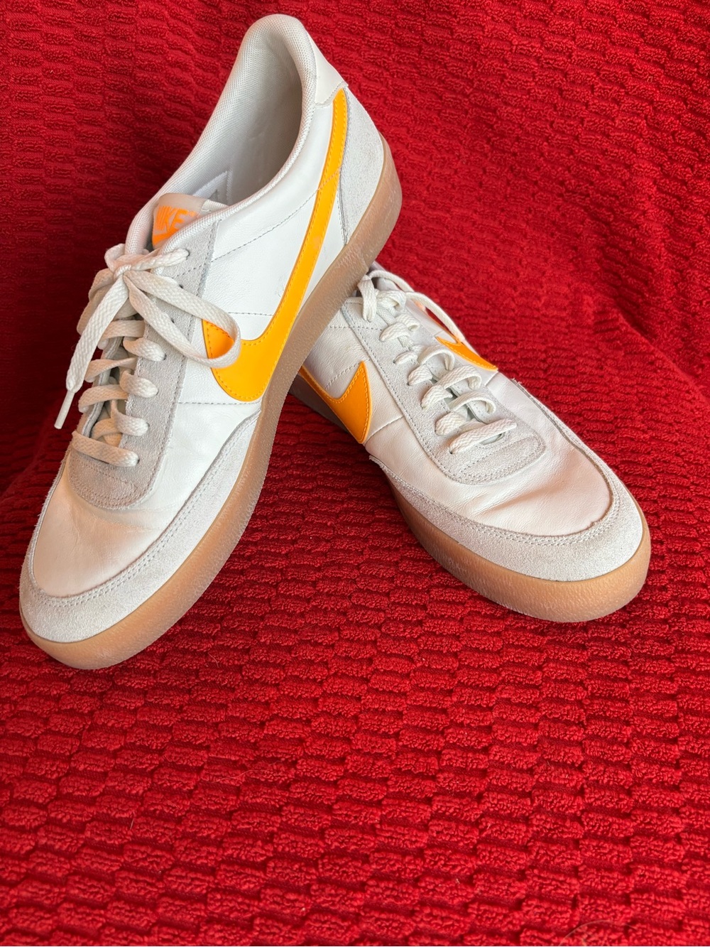 Nike Men’s Killshot 2 Cream Sneakers with Yellow Swoosh